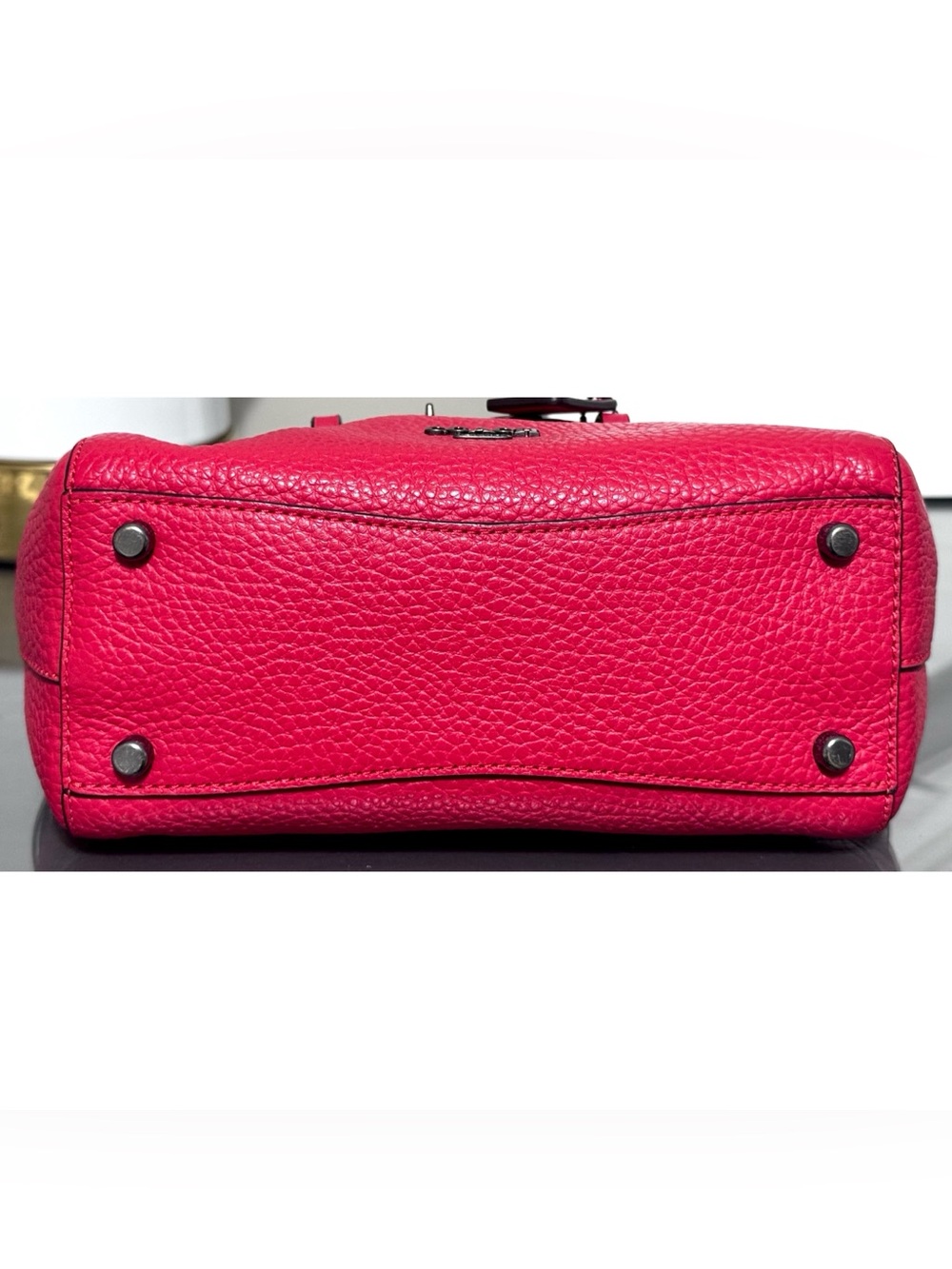 COACH Mini Blake Pebbled Leather Crossbody Carryall, RED - Picture 9 of 9